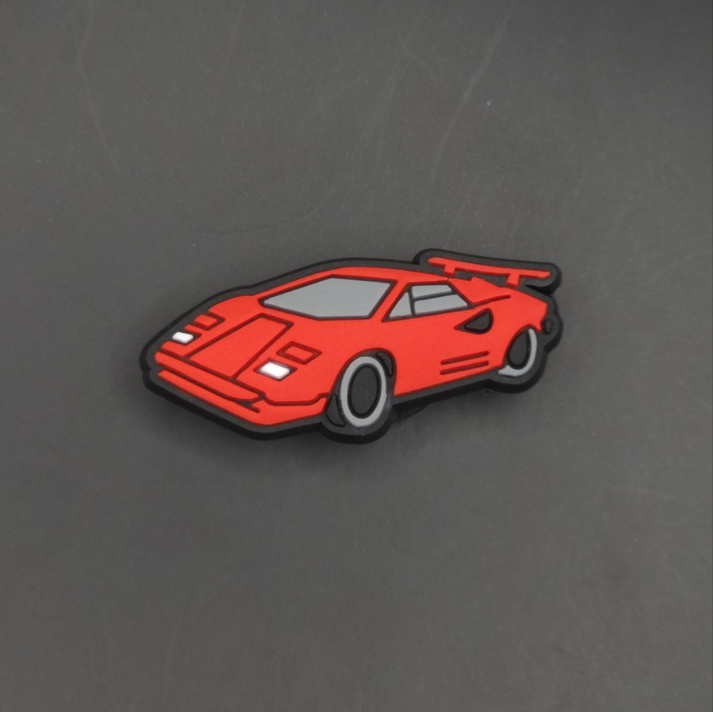 (5/$15) Red Lamborghini Car Croc Charm